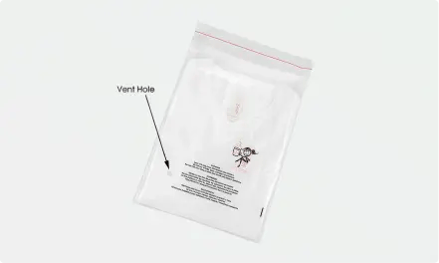 1.5 Mil Suffocation Warning Resealable Poly Bags with Vent Holes