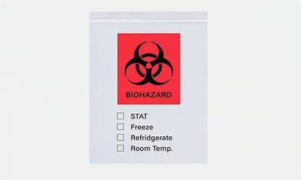 2 Mil Biohazard Reclosable Poly Bags