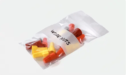 White Block Reclosable Poly Bags