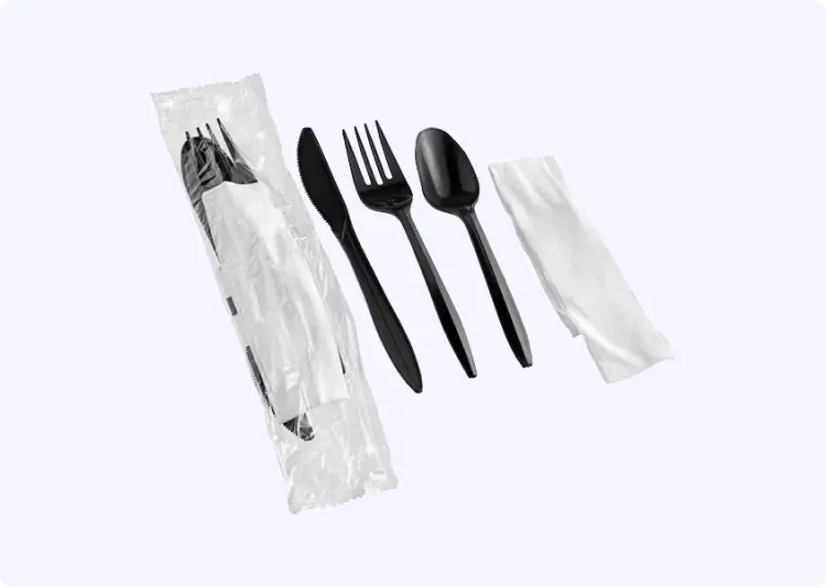 plastic cutlery sets with napkin